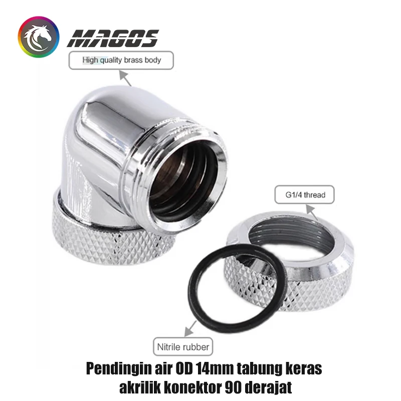 Computadora de doble vía 90 °   Conector de ángulo recto de montaje de tubo duro para conexión de compresión manual de tubería de Metal OD14MM PETG PMMA - imagen 5