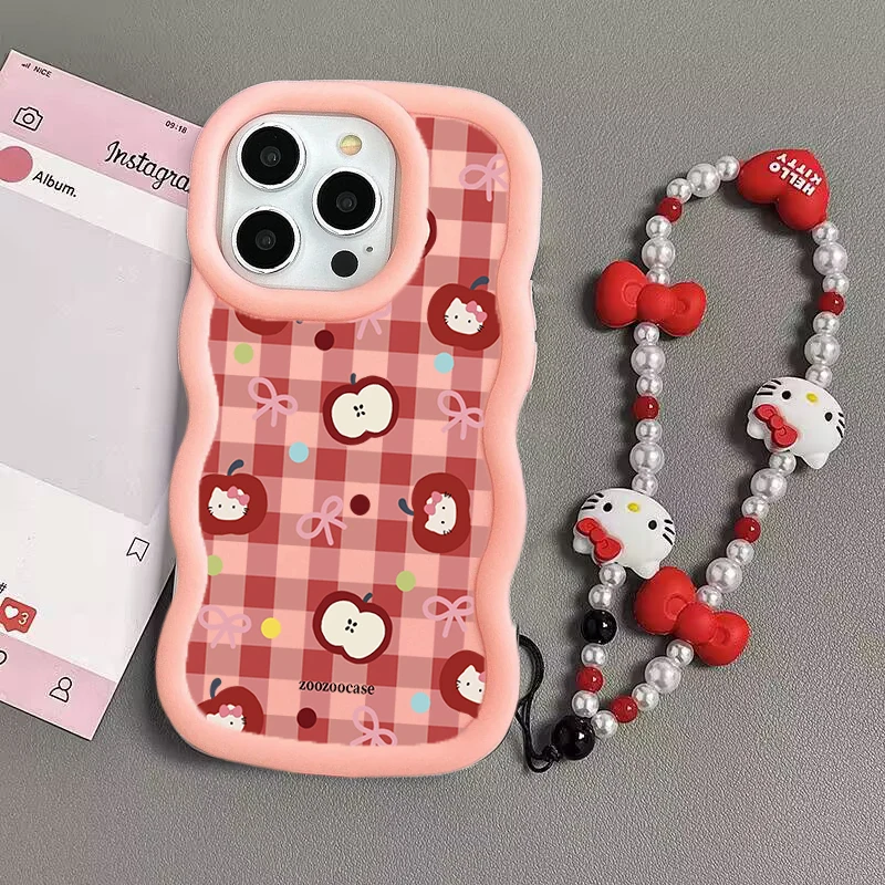 Funda para Honor 400 Lite Magic 7 90 Lite X7B X9B X9A X7A X8A X8C X8B Huawei P40 Lite funda Hello Kitty Love Chain 3D Wave Silico - imagen 4