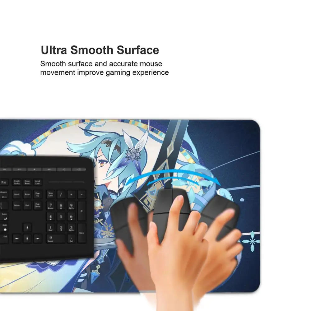 Alfombrilla de ratón HD XXL, alfombrillas de ratón para ordenador, alfombrillas de escritorio Genshin Impact Eula Gamer, portátil, alfombrilla de ratón de goma Natural suave para escritorio - imagen 4