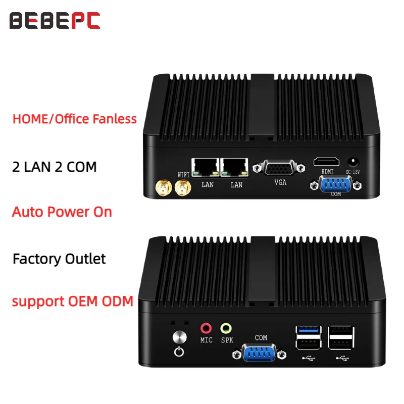 Mini PC sin ventilador Intel Celeron N2930/J1900/N2840 – Windows 10