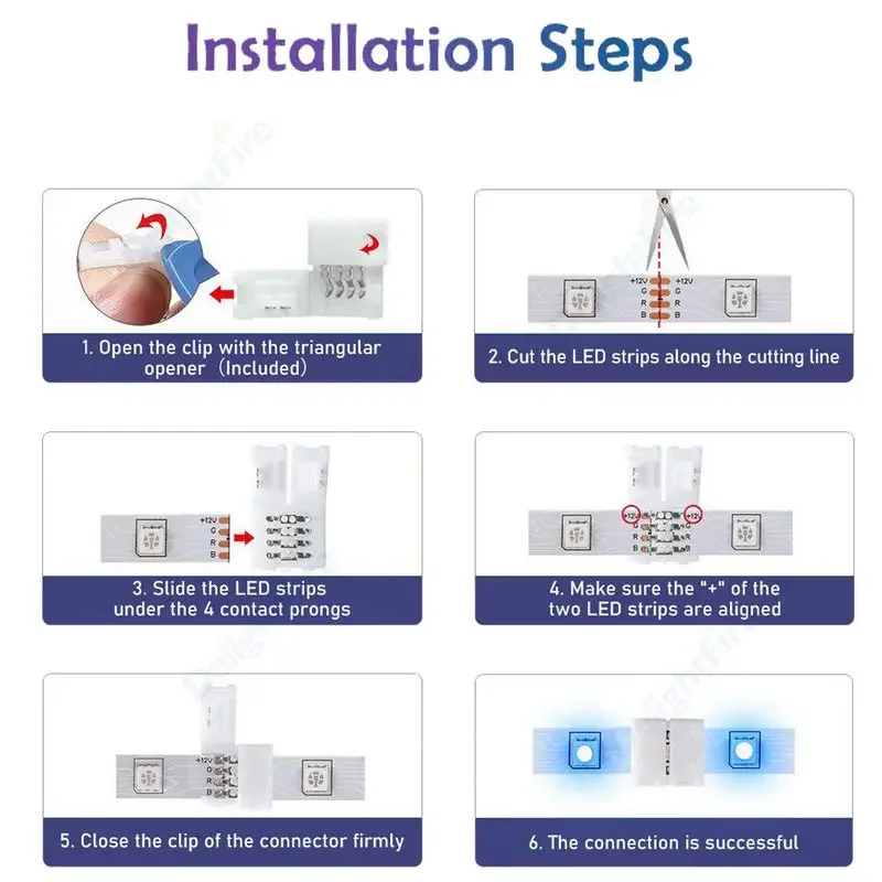5 uds conector LED sin soldadura 2/3/4/5Pin I/L/T forma esquina conector de cinta LED para WS2812B 3528 5050 RGB RGBW tira de luz Led - imagen 5