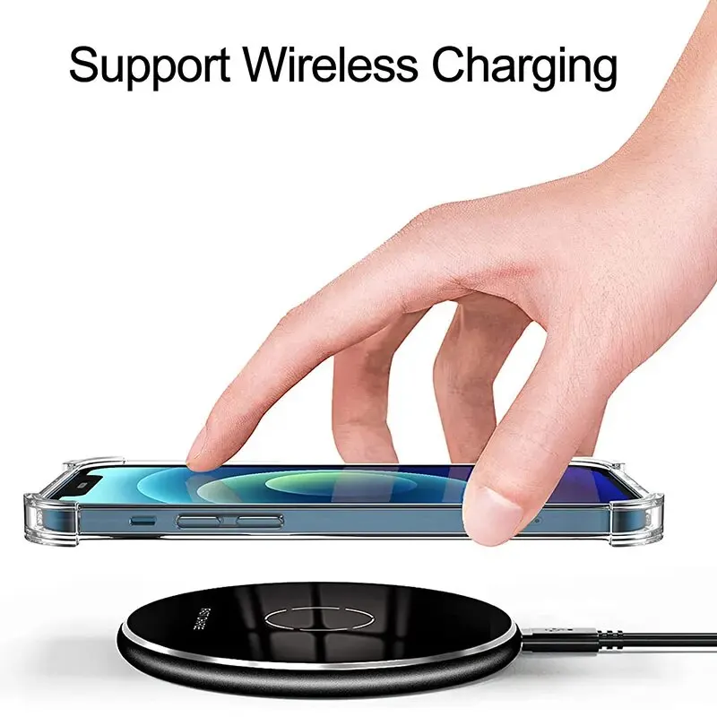 Funda de teléfono transparente de silicona gruesa a prueba de golpes para iPhone 15 14 Plus 13 12 11 15 Pro Max funda protectora de lente cubierta trasera de parachoques suave - imagen 5