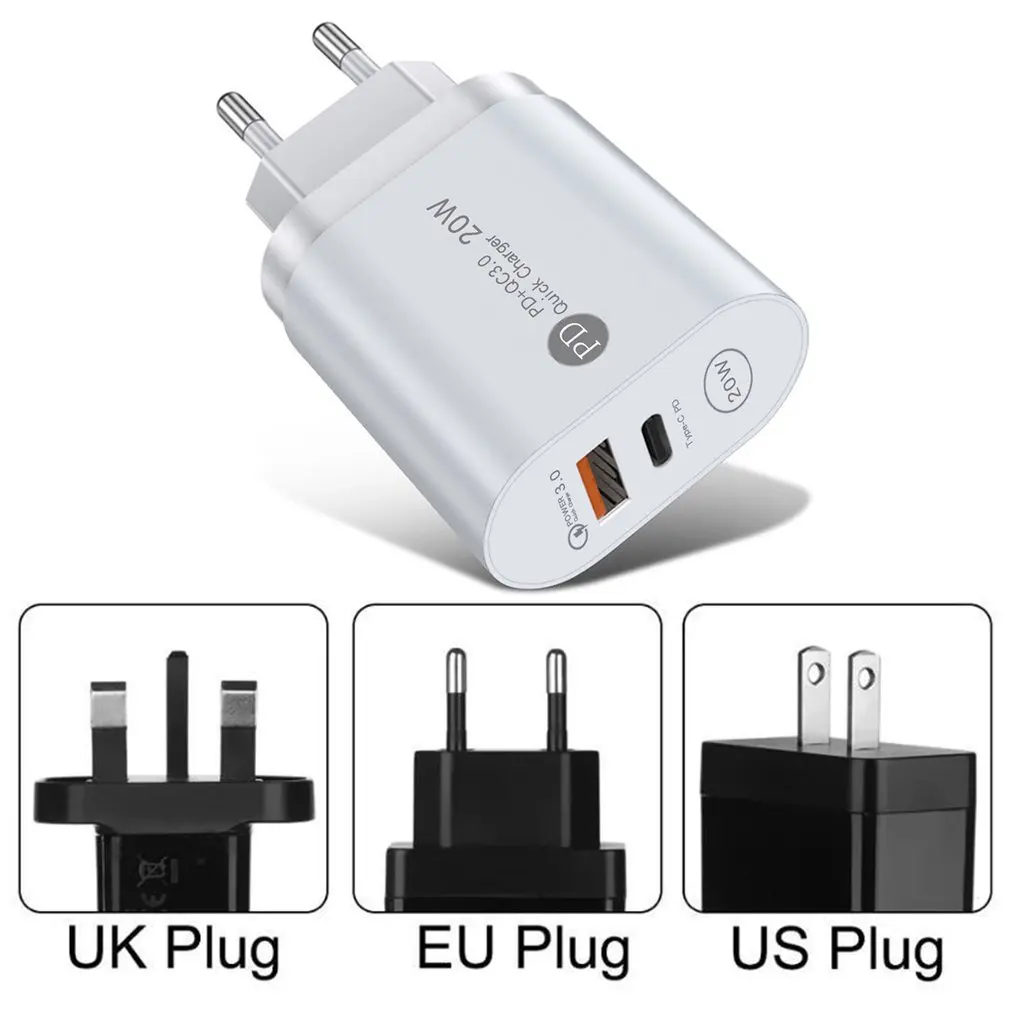 Cargador USB PD de 20W para teléfono, adaptador de carga rápida QC 3,0 para iPhone 13, 12 Pro, iPad, Huawei, Xiaomi y Samsung - imagen 3