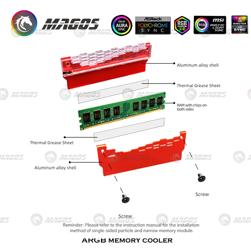 Cool Moon-disipador de calor para ordenador de escritorio, Enfriador de memoria RAM RGB, chaleco de refrigeración, radiador - imagen 4