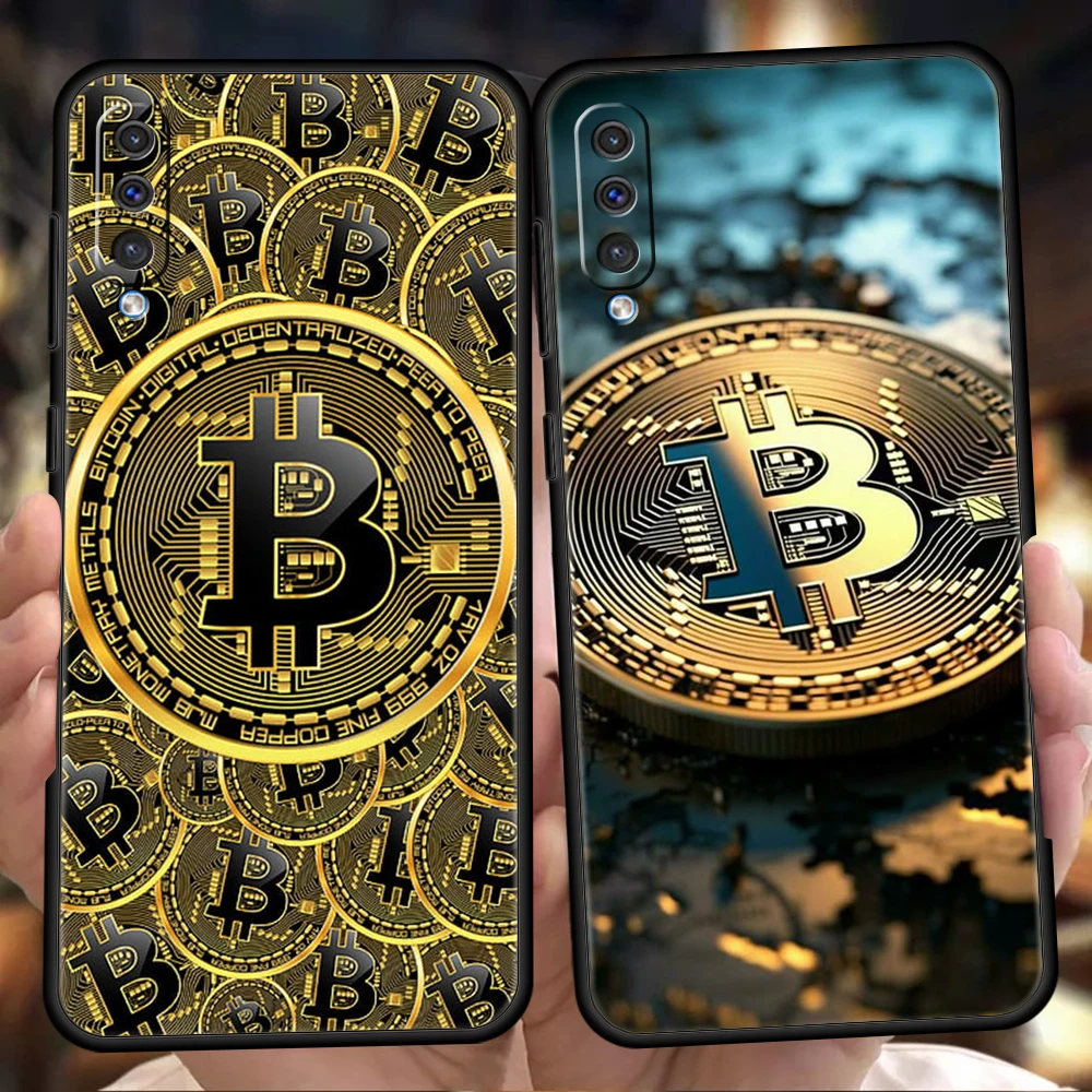 Funda de teléfono Bitcoin B de lujo para Samsung A56 A36 A26 A24 A16 A14 A12 A32 A50 A70 A22 A30 A40 A34 A54 A42 A52 A04s A06 5G