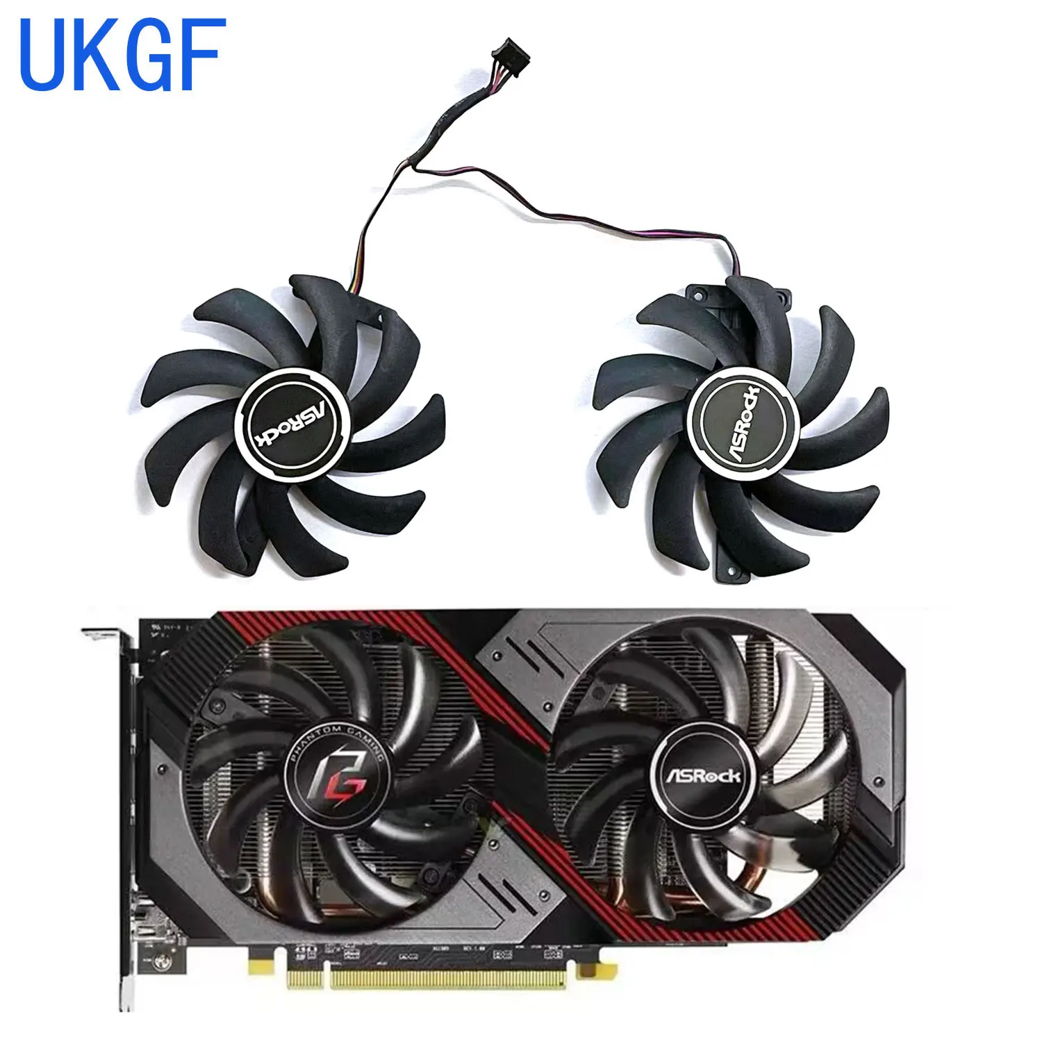 UKGF nuevo ventilador de CPU 85MM 4PIN PVA080E12R RX5600 para ASROCK Radeon RX 5500 5600 XT Phantom ventilador de tarjeta gráfica para juegos - imagen 2
