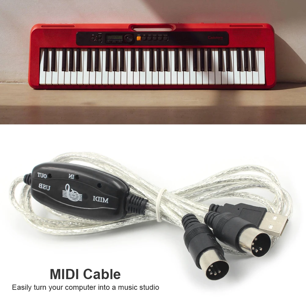 Juego de cables adaptador MIDI USB IN-OUT, Cable convertidor, PC portátil ligero a música, teclado electrónico, elementos musicales - imagen 4