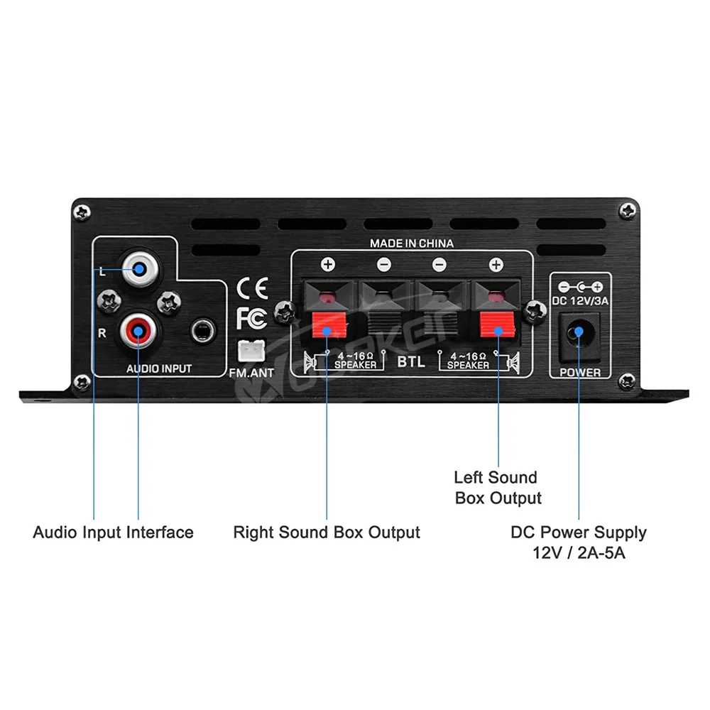 Amplificador Bluetooth HIFI 2.0 para Coche y Hogar 12V - imagen 5
