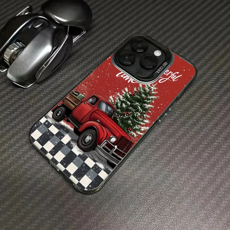 Funda de teléfono galvanizada de camión rojo de Navidad para Samsung Galaxy S25 Ultra S24 Plus S23 FE S22 S21 A06 A16 A23 A26 A34 contraportada - imagen 4