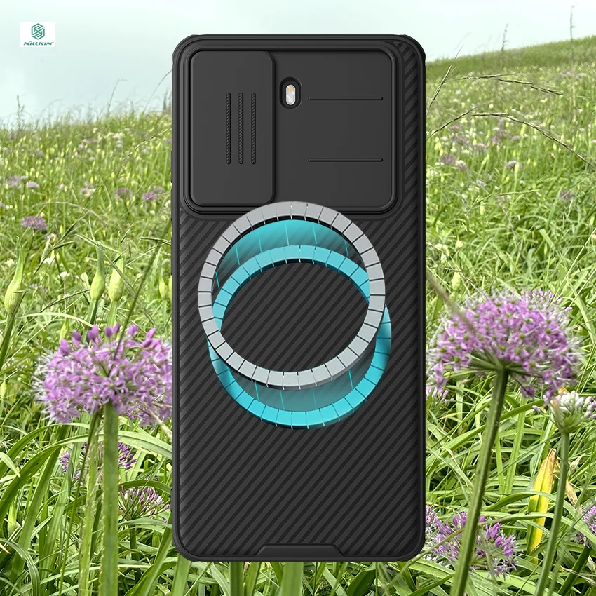 Para Poco X7 Pro funda NILLKIN funda ajustada funda protectora magnética protección de lente con función de succión magnética solo