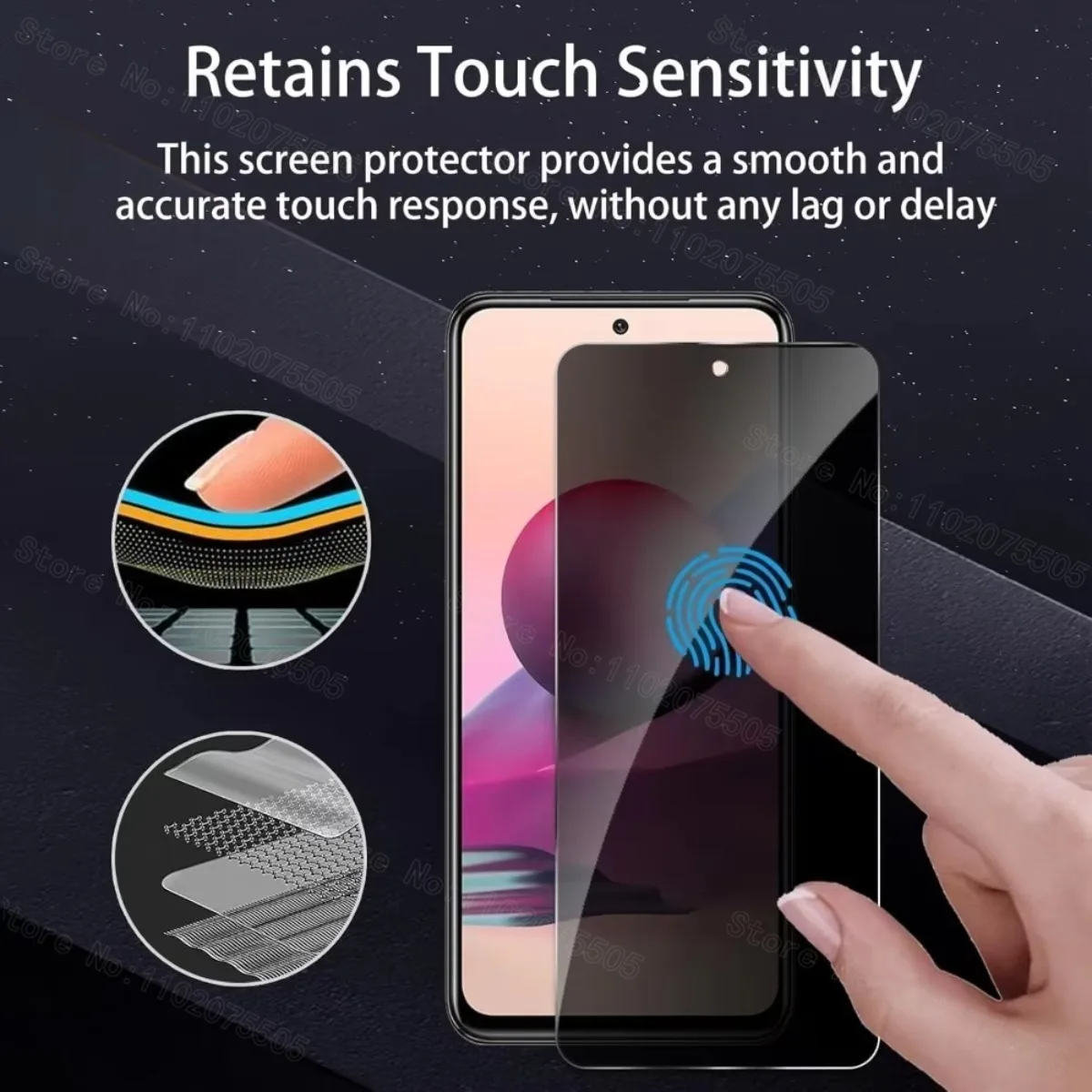 2Pcs Privacy Full Screen Protector for Redmi Note 14 5G 13 12 11 Pro 14S 12S 11S Tempered Glass for Redmi 15 15C 14C 13C 12C 10A - imagen 5