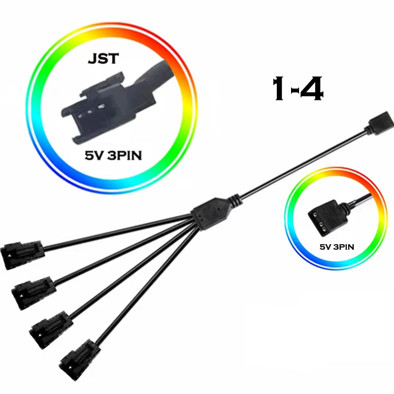 Cable Extensor RGB Phanteks JST 4 Pines para Placa Base - imagen 2