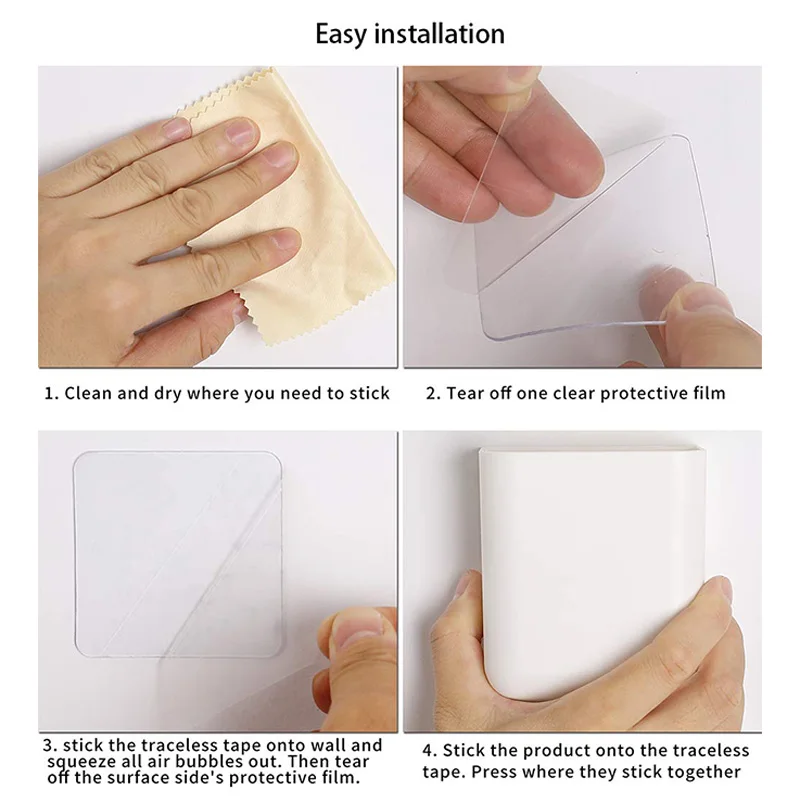 Soportes remotos sin agujeros para montaje en pared, caja de almacenamiento autoadhesiva, organizador de portalápices, 2 paquetes - imagen 5