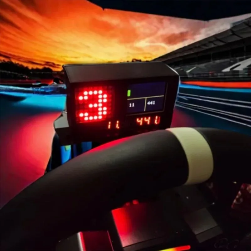 Para Thrustmaster/Logitech/SIMAGIC FANATEC/MOZA volante Simracing juego de coche PC medidor USB luz pantalla LED Digital Mod - imagen 2