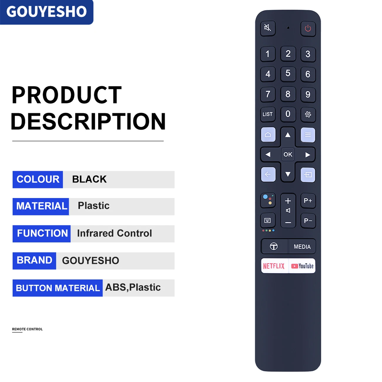 Mando a distancia RC901V para TV infrarroja TCL, LCD, LED, Netflix, Youtube, RC901V, FMR1, RC901V, FMR5, RC901V, FMR7, RC901V, FMRD, sin voz - imagen 4