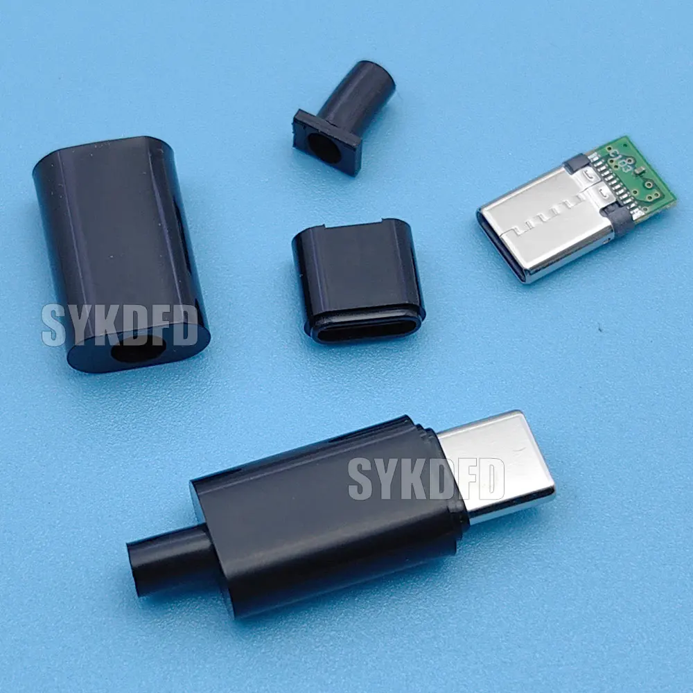 5-10 Uds USB 3,1 24 pines tipo C macho 5 juntas de soldadura para teléfono móvil carga rápida 3A C a C almohadilla de soldadura reparación enchufe de datos DIY - imagen 2