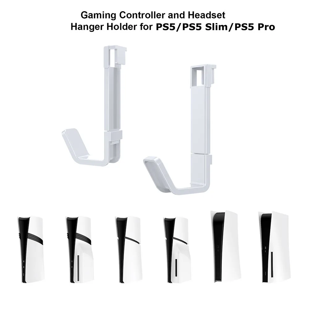 Soporte de controlador de juego para PS5/PS5 Slim/PS5 Pro, gancho de exhibición para auriculares, estante para mando de juegos PS VR VR2 para Playstation 5, 2 uds. - imagen 3