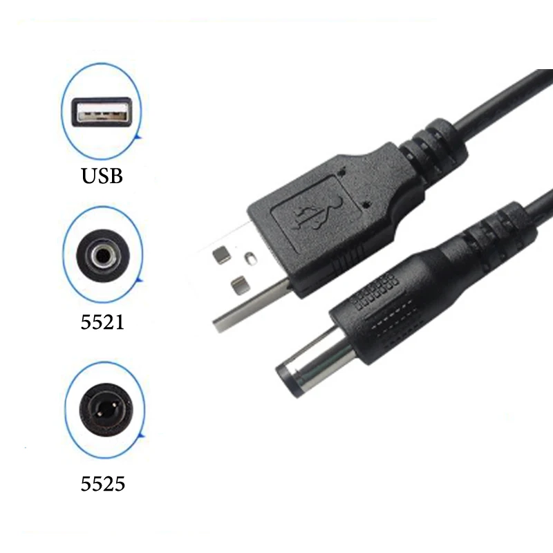 Conector de alimentación USB 2,0 tipo A macho a CC de 0,8 m para dispositivos electrónicos pequeños Cable de extensión Usb 5,5*2,1mm conector de 5,5*2,5mm - imagen 4