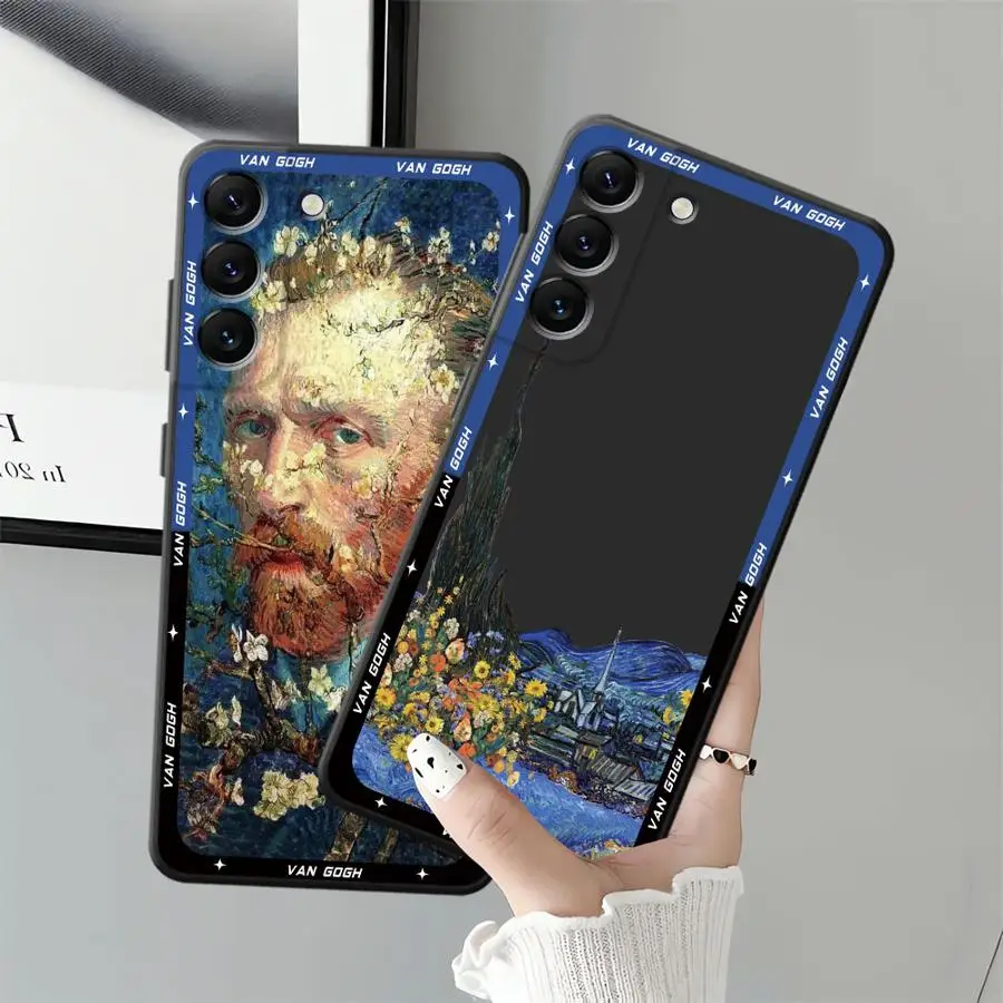 Funda Retro con pintura al óleo de Van Gogh para Samsung Galaxy A70 A10 A12 A06 A03 A04 A30 A15 A40 A16 A50 A05 A20 A13 teléfono suave negro - imagen 3