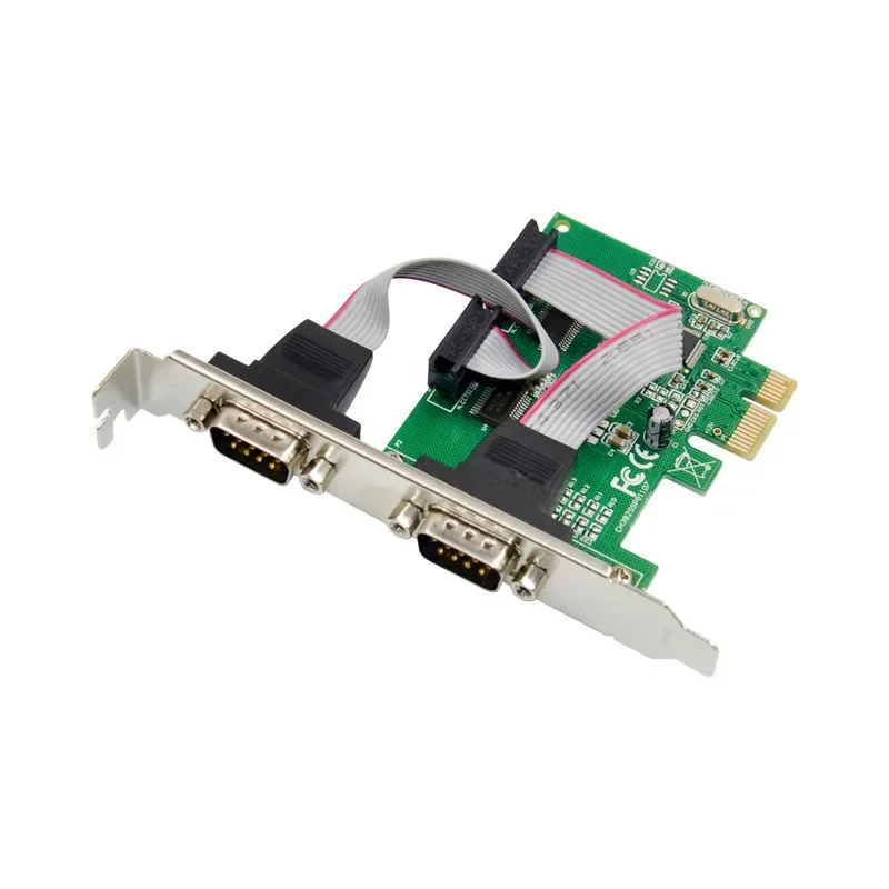 Tarjeta de puerto serie PCIE 2 DB 9pin puerto RS232 comunicación Industrial tarjeta de expansión COM Chip CH382L adaptador tarjeta convertidora