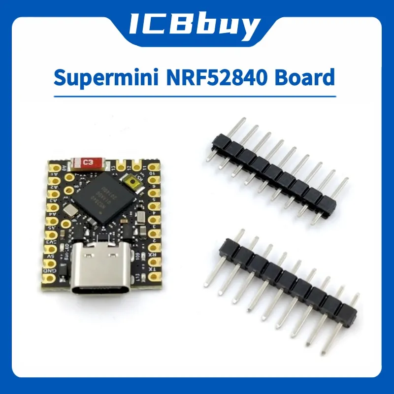 Supermini NRF52840 Placa de desarrollo Placa central Bluetooth Ble5.2 Bajo consumo de energía