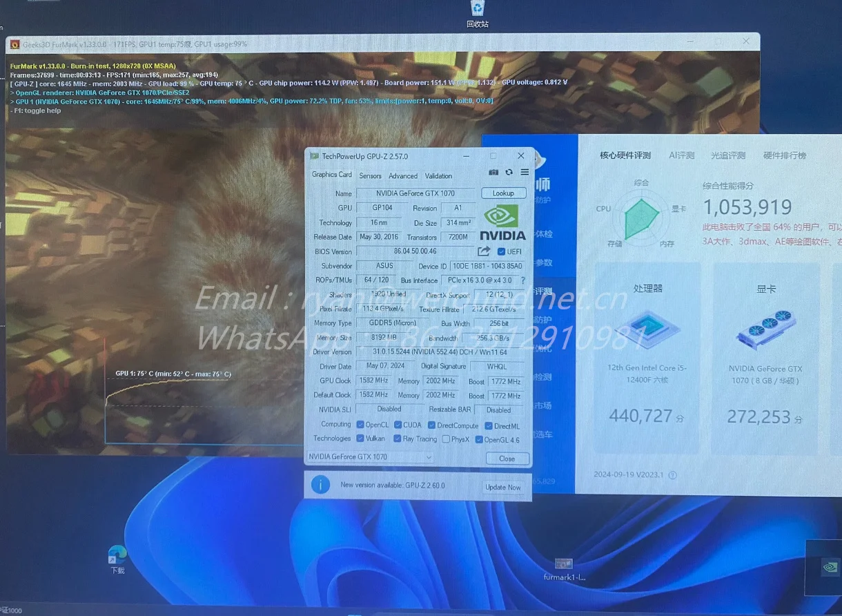 GPU para tarjeta gráfica ASUS Series DUAL GTX1070 O8G - imagen 4