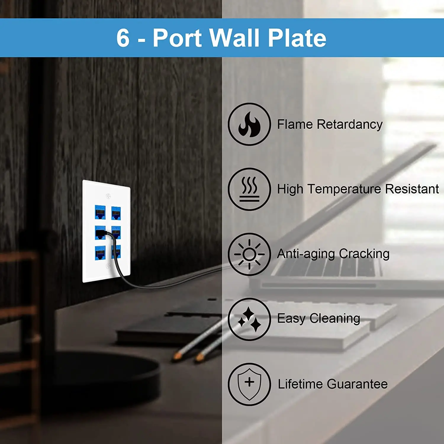 ZoeRax Placa Pared Keystone Jack Bajo Perfil – Ethernet EE.UU. - imagen 5