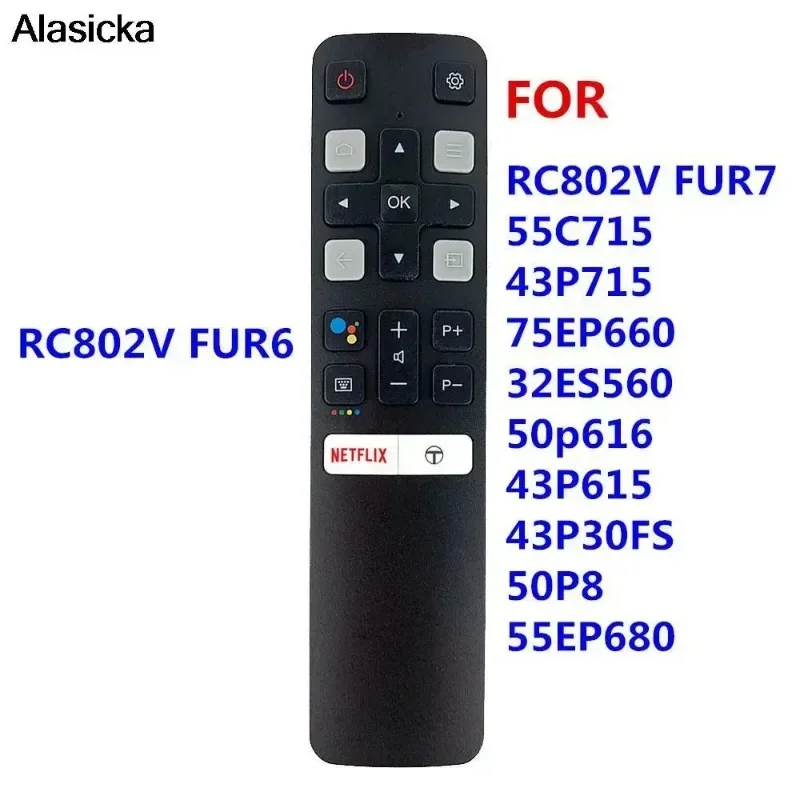 RC802V FMR1 RC802V FUR6 RC802V FNR1 para TCL Android 4K UHD Smart TV con función de voz para Control remoto por infrarrojos de hogar inteligente - imagen 5