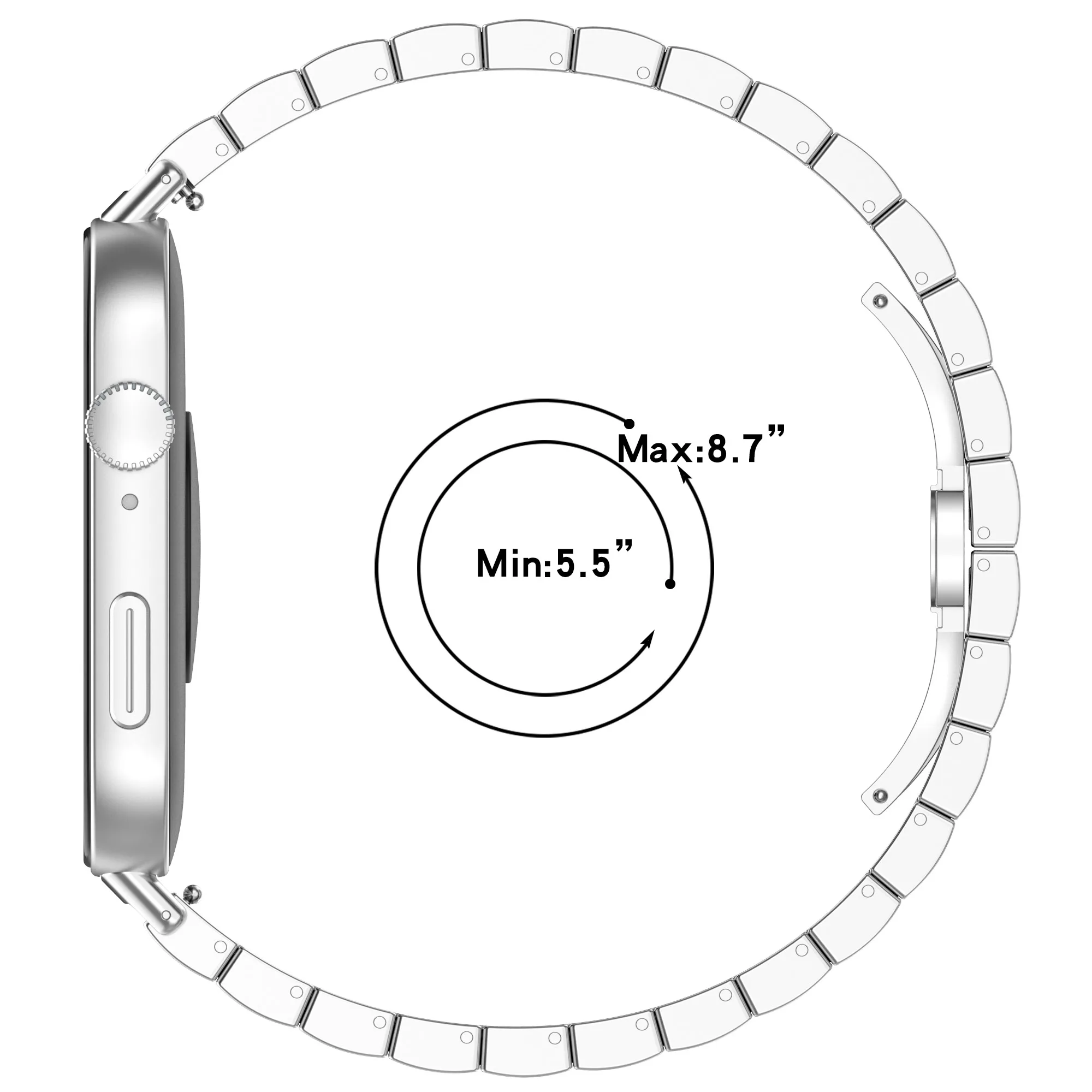 Correa de acero inoxidable para Huawei Watch Fit 3, pulsera de eslabones metálicos para Huawei Watch Fit 3, accesorios de correa de reloj para hombre - imagen 3