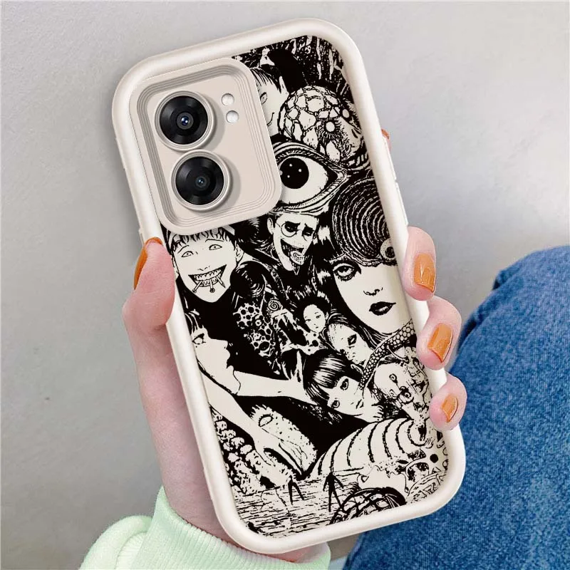 Junji Ito-funda de cómics de terror para OPPO A96 A58 A74 A78 A72 A53 A54S A94 A54 A16 A52 A57 A98 A76, funda de teléfono con escalera ocular - imagen 4