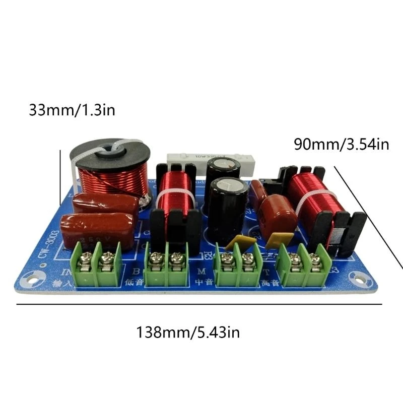 Altavoces de 300W, filtro divisor de frecuencia, agudos, bajos medianos, 3 vías, altavoz de Audio HiFi, Crossover ajustable, sistemas de Audio para el hogar DIY - imagen 3
