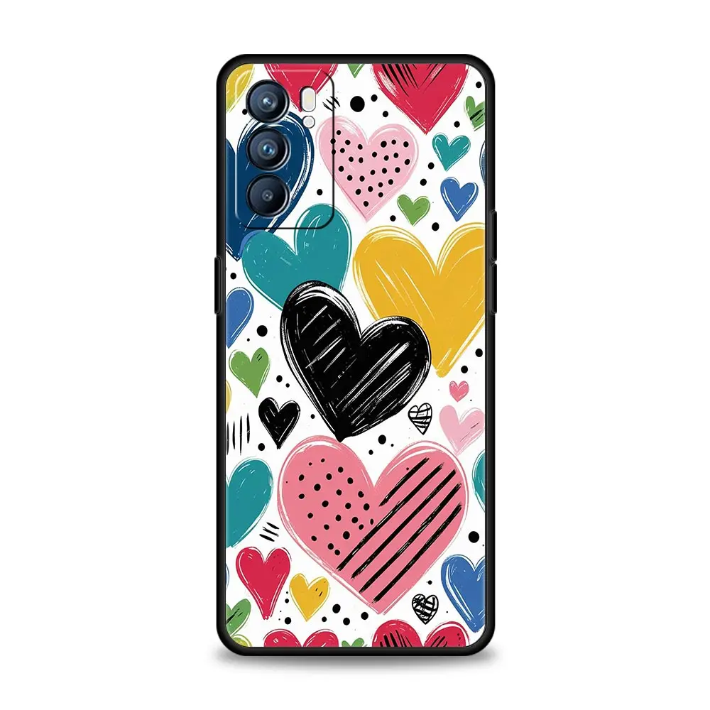 Funda de teléfono con estampado amoroso para Oppo Reno14 Reno13 Reno12 11 F 10 Find X5 X9 Pro A54 5G A53 A52 A9 A74 A78 4G A79 A80 A98 - imagen 3