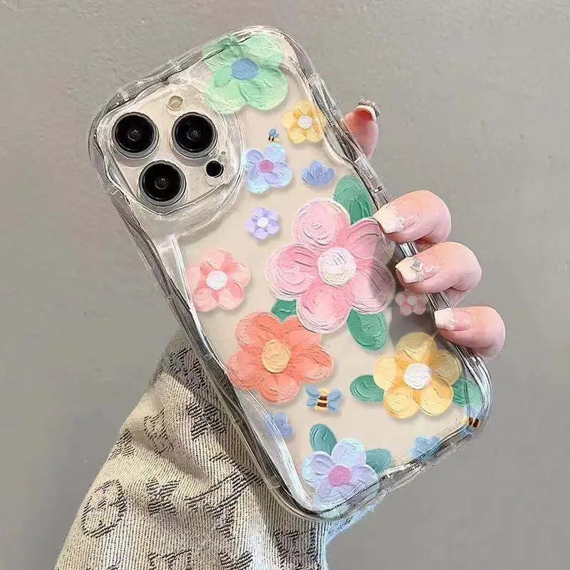 Pintura al óleo funda de flores de colores para VIVO Y22S Y36 Y17S Y21 Y33S Y21S Y35 Y15S Y15A Y01 Y16 Y20 V29E V25 V23 V27 V30 Pro Y100 - imagen 2