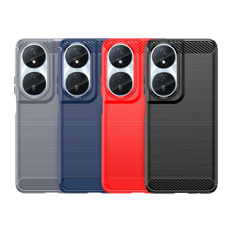 Funda inteligente para Huawei Honor 90, cubierta de fibra de carbono de TPU suave a prueba de golpes, parachoques trasero de teléfono - imagen 3