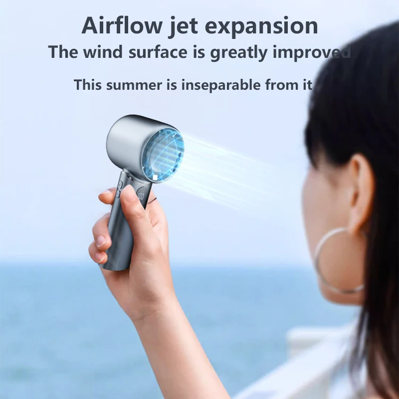 Ventilador eléctrico de mano de 8000mAh, ventilador circulador de aire portátil inalámbrico con pantalla tecnológica, Enfriador de refrigeración por aire de escritorio, ventilador silencioso 2025 - imagen 4