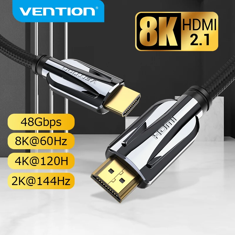 Vention HDMI 2,1 Cable 8K/60Hz 4K/120Hz 48Gbps HDMI Cables digitales divisor para Xiaomi TV Box HDR10 + PS5 Cable de interruptor HDMI 2,1