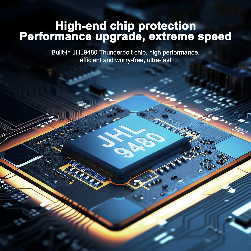 ITGZ 80Gbps Thunderbolt 5 M.2 NVMe SSD carcasa con ventilador de refrigeración JHL9480 Chip para Thunderbolt 5/4/3 M.2 NVMe PCIE 5 para Mac/PC - imagen 4