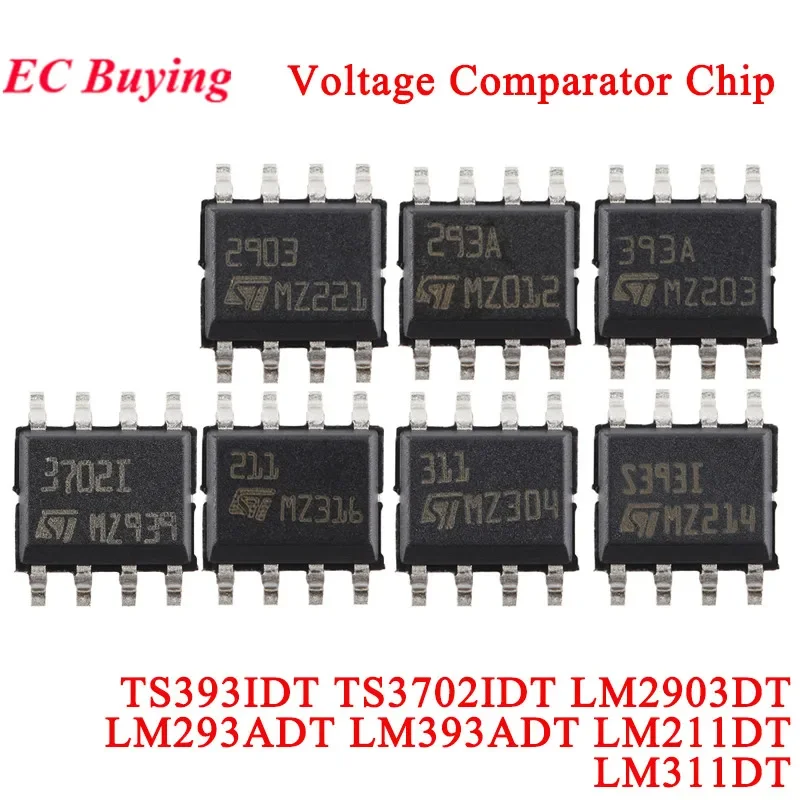 10 uds/5 uds TS3702IDT 3702I 3702 TS393IDT S393I LM2903DT 2903 LM293ADT 293A LM393ADT 393A LM211DT 211 LM311DT 311 Chip comparador
