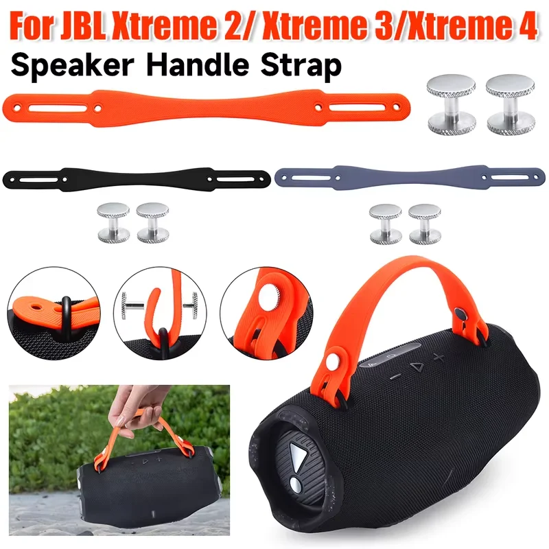 Cinta de agarre de altavoz desmontable de silicona con 2 pares de tornillos antideslizante para viajes al aire libre para altavoz JBL Xtreme 2/ Xtreme 3/Xtreme 4 BT