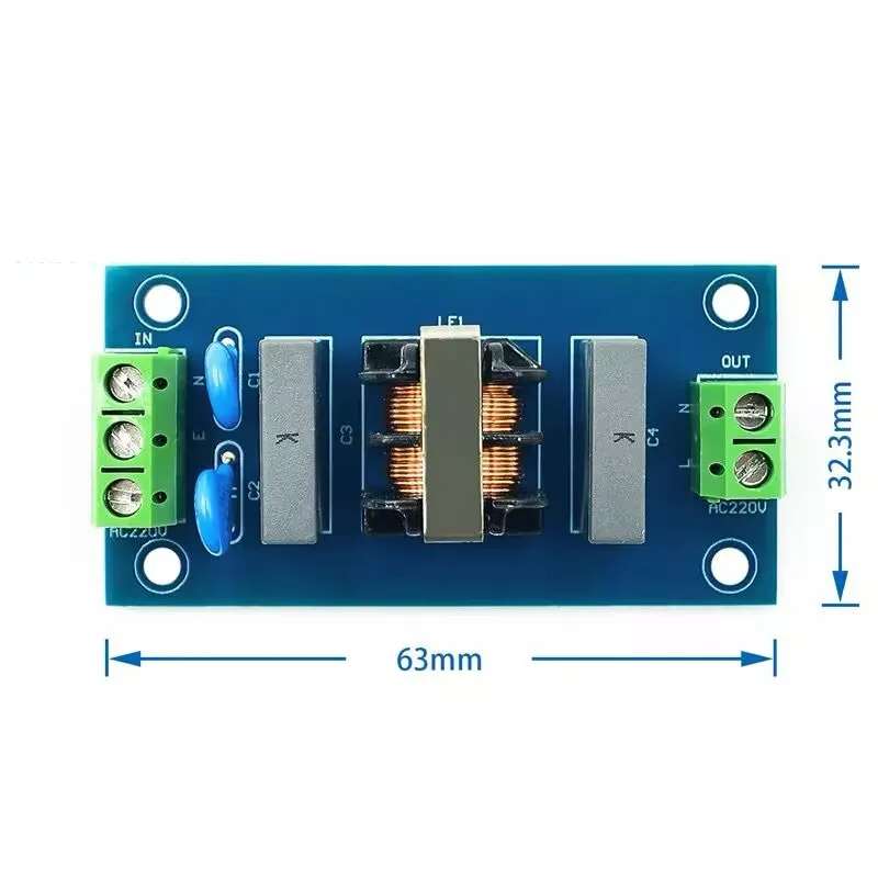 Filtro EMI de 20V, enchufe de filtro de refuerzo de sonido, módulo de filtro EMI 2A, placa de alimentación, filtro afilado de elevación de sonido, filtro de potencia - imagen 4
