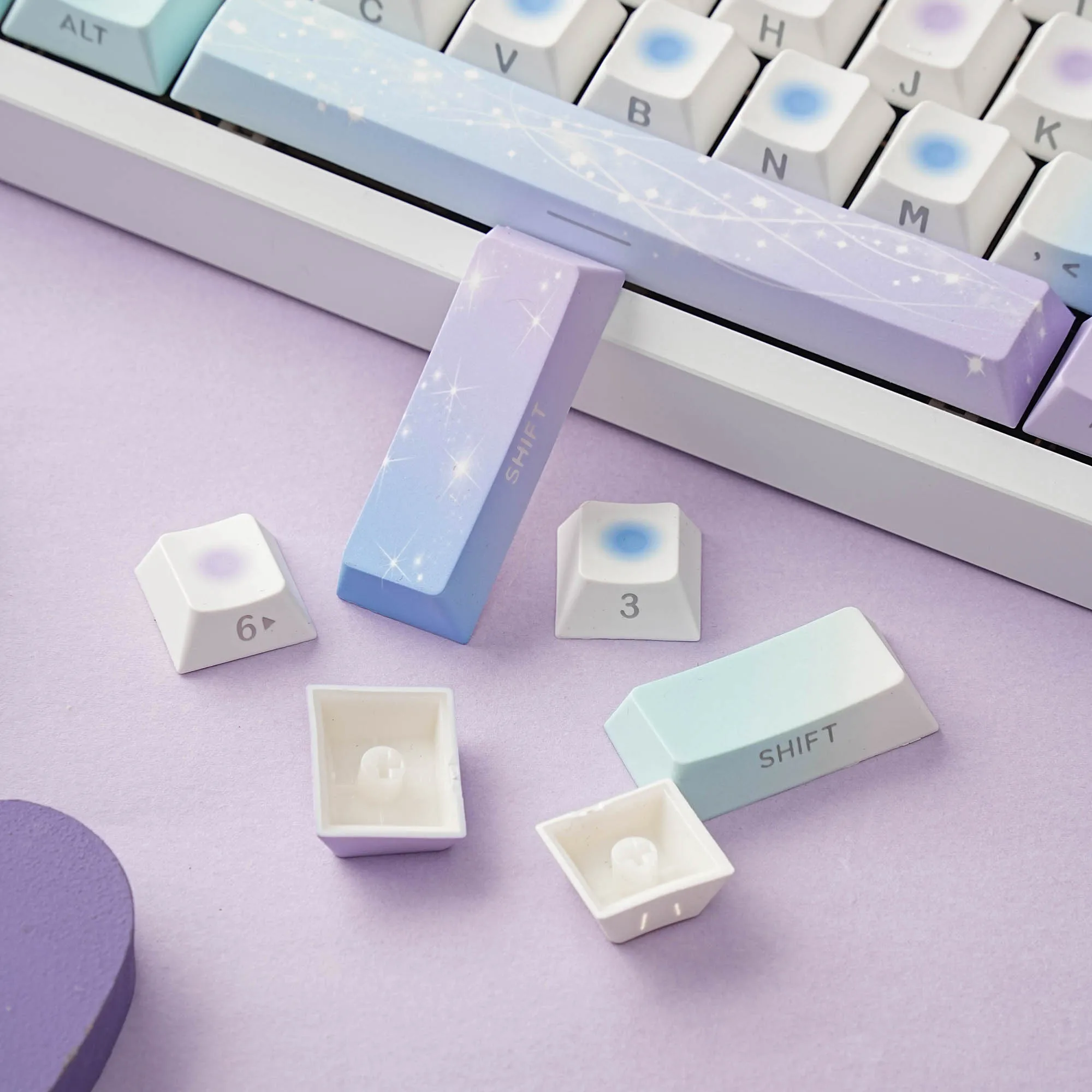 Teclas coreanas PBT Cherry perfil tinte subpersonalizado DIY luz a través de letras para interruptor Mx Teclado mecánico Wooting Hi98 Hi75 - imagen 4