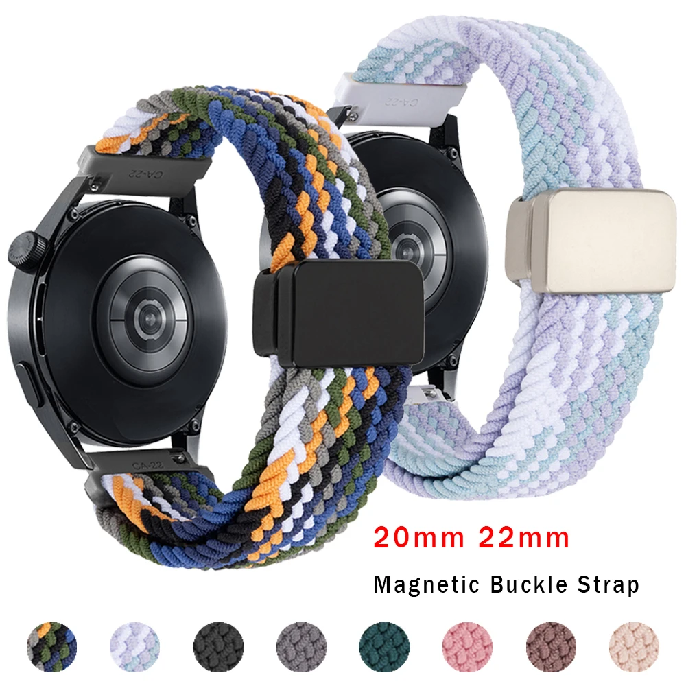 Correa elástica trenzada de nailon de 20mm y 22mm para Huami Amazfit Bip 5/GTR 42mm 47mm banda GTR 4 3 Pro 2e/GTS 4 2 Mini pulsera