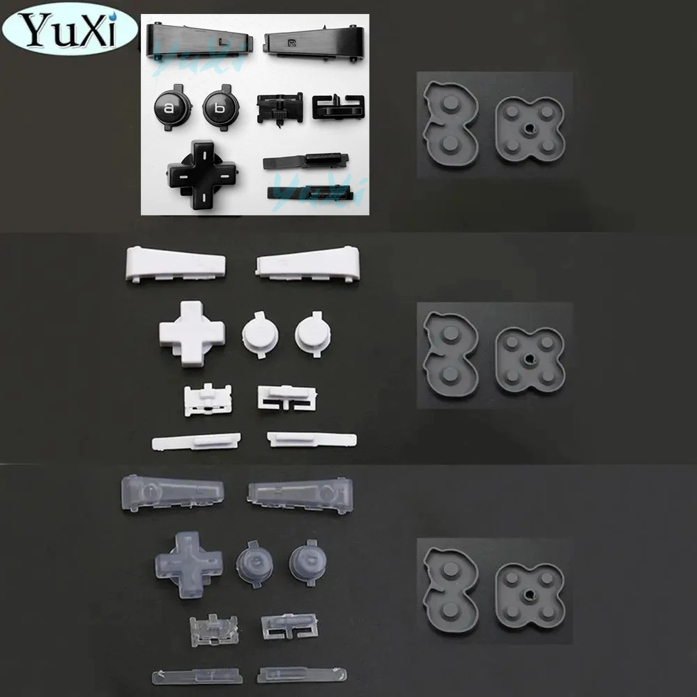 YuXi almohadilla de goma de silicona para Nintendo GameBoy, botón conductor para GBM L R A B d-pad, botones de teclado