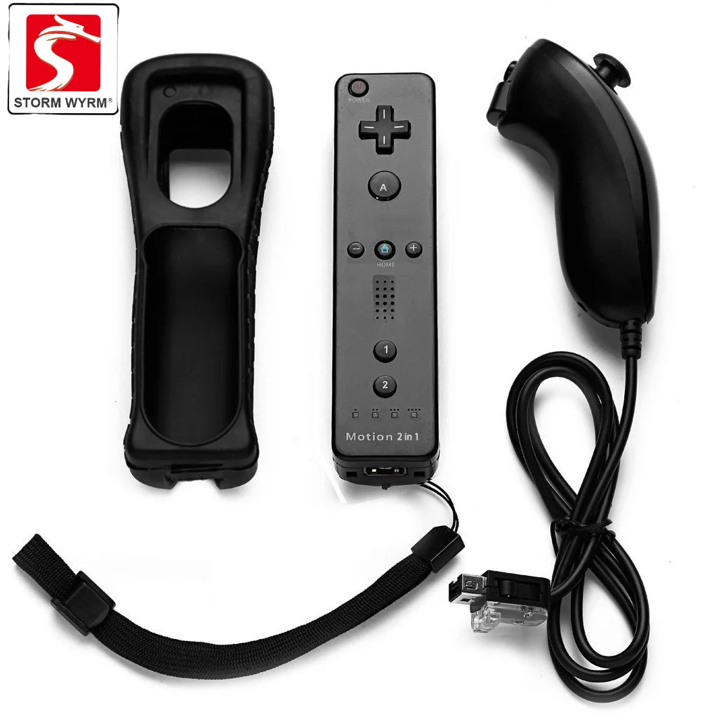 Controladores STORM WYRM compatibles con wii y Wii U con Motion Plus incorporado, controlador con funda de silicona y muñeca WU001 - imagen 2