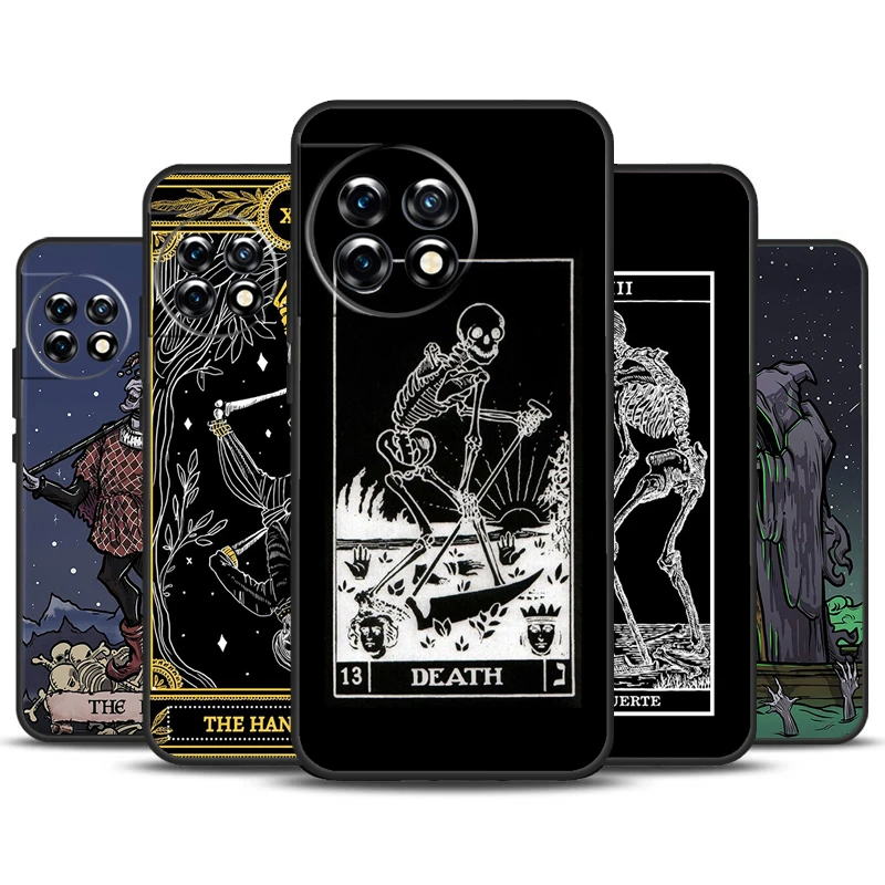 Funda The Hermit Tarot Card Grim Reaper para OnePlus 12 11 10 Pro 8T 9R 10T 10R 12R OnePlus Nord N10 N20 2 2T CE 3 Lite