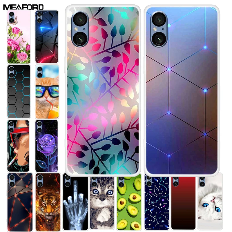 Funda trasera de silicona para teléfono móvil, carcasa transparente y suave de TPU, a la moda, para Sony Xperia 5 V, 5G, Xperia5V, 5G, XQ-DE54