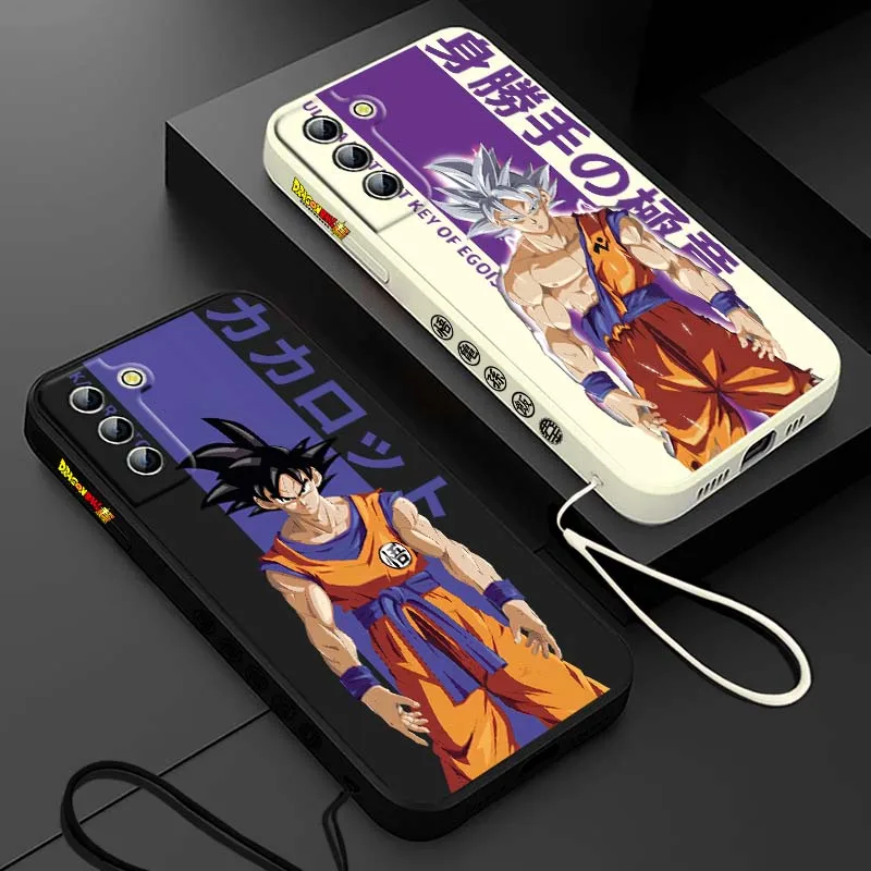 Funda artística d-dragon Ball Cool Saiyan para Samsung Galaxy S25 S24 S23 S22 S21 S10 FE Plus Ultra 5G, funda de teléfono con cuerda izquierda líquida - imagen 2