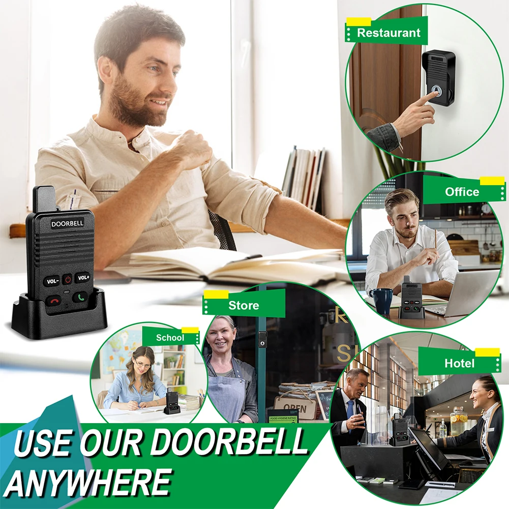 Casa Audio 500M apartamento habitación intercomunicador con batería recargable manos libres timbre inalámbrico bidireccional para fábrica Oficina - imagen 2