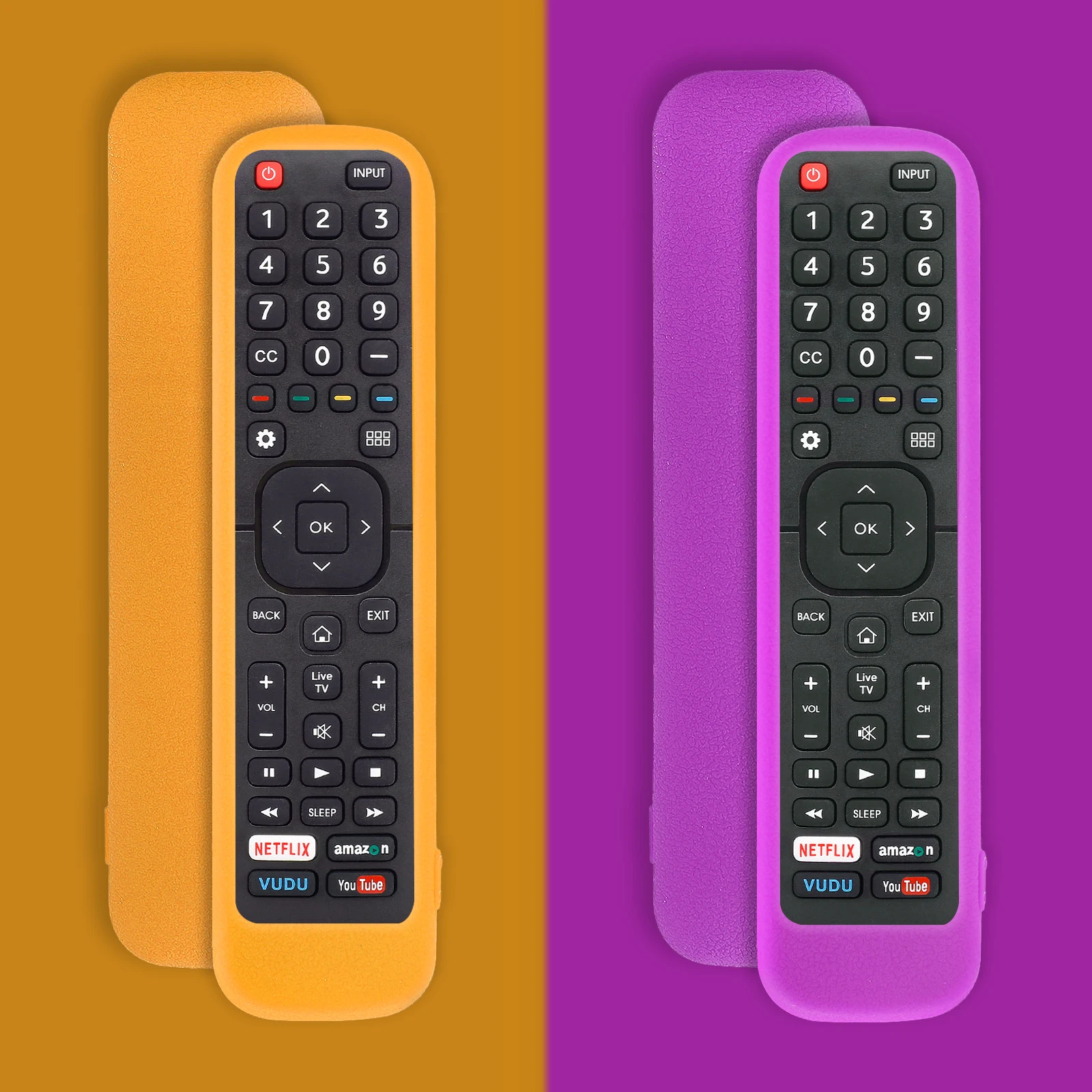 Funda protectora para mando a distancia de TV Hisense, cubierta de silicona, EN2B27, EN2H27B, EN2H27HS, EN2H27D, EN2A27, ER-31607R, 1 par - imagen 2