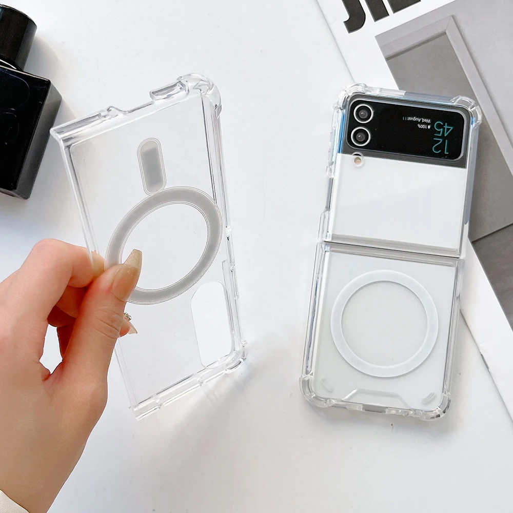 Funda a prueba de golpes para Samsung Galaxy Z Fold 5 4 3 5G, cubierta magnética suave y transparente, carga inalámbrica, carcasa Magsafe - imagen 2